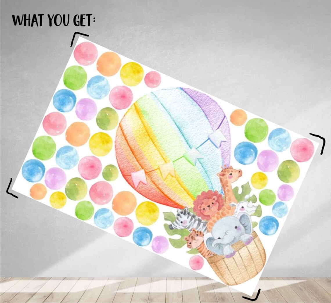 Hot Air Balloon Wall Decal Polka Dots Wall Decor Safari Etsy