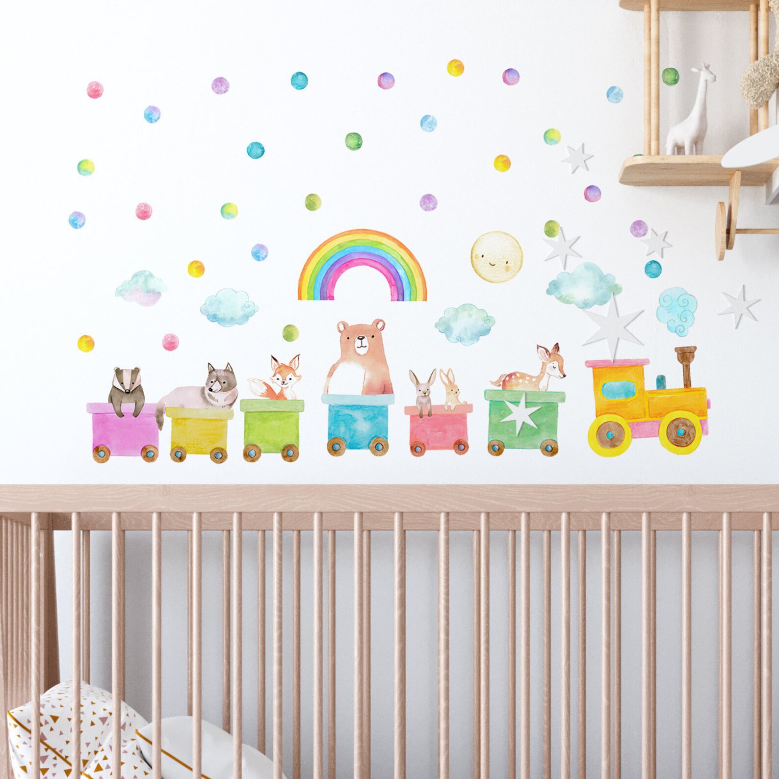 Train Wall Decals Nursery Wall Stickers Woodland Animals Etsy