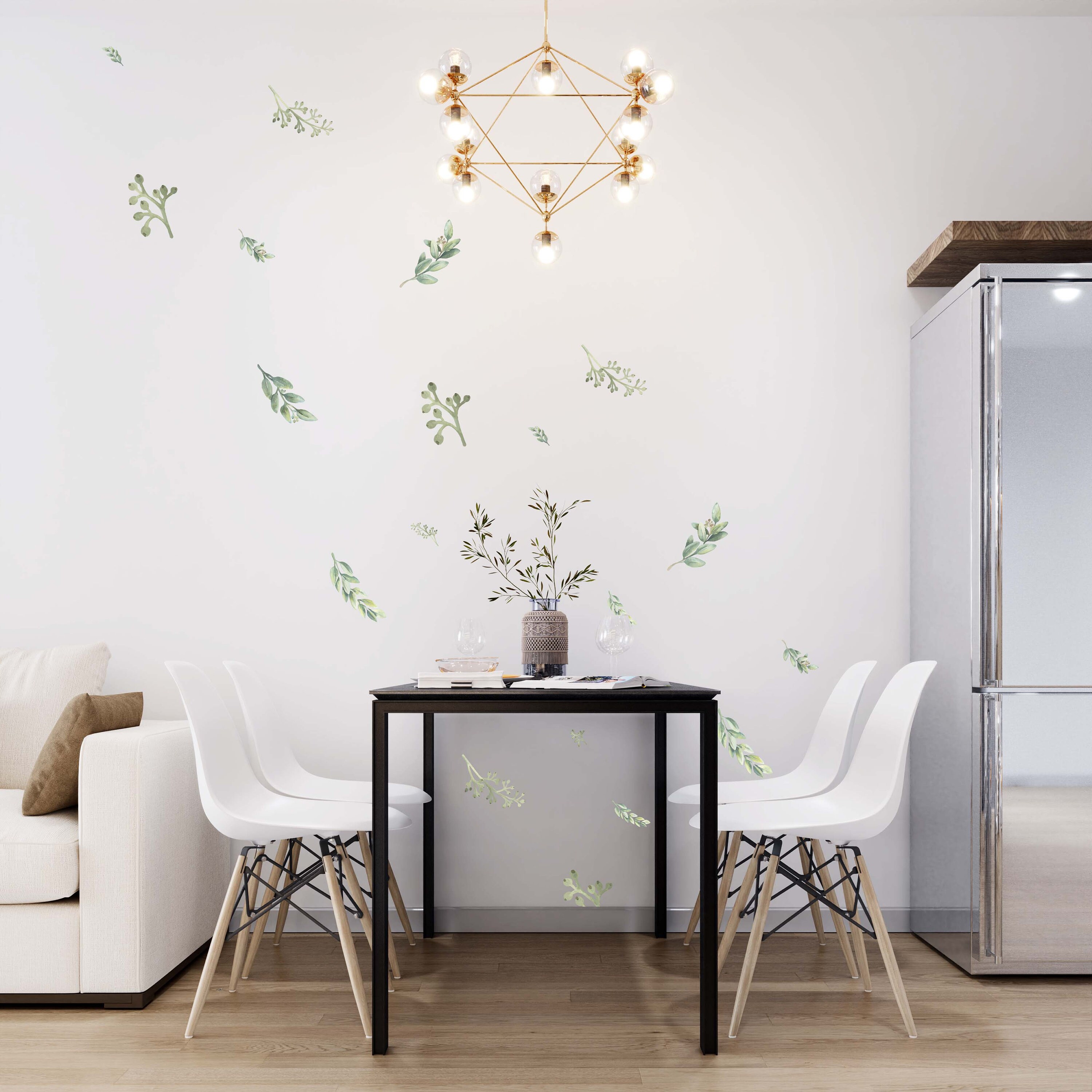 Botanical Decals Greenery Wall Murals Green Wall Decals Etsy