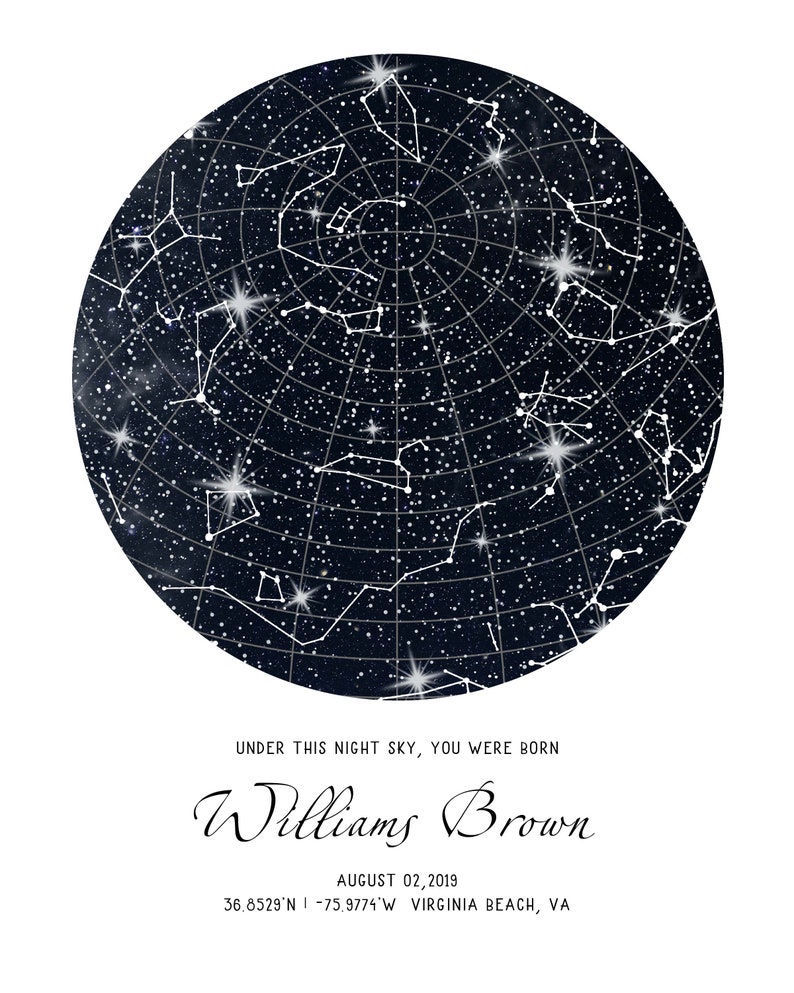 Custom Star Map Poster Wedding Anniversary Gift Night Sky Etsy