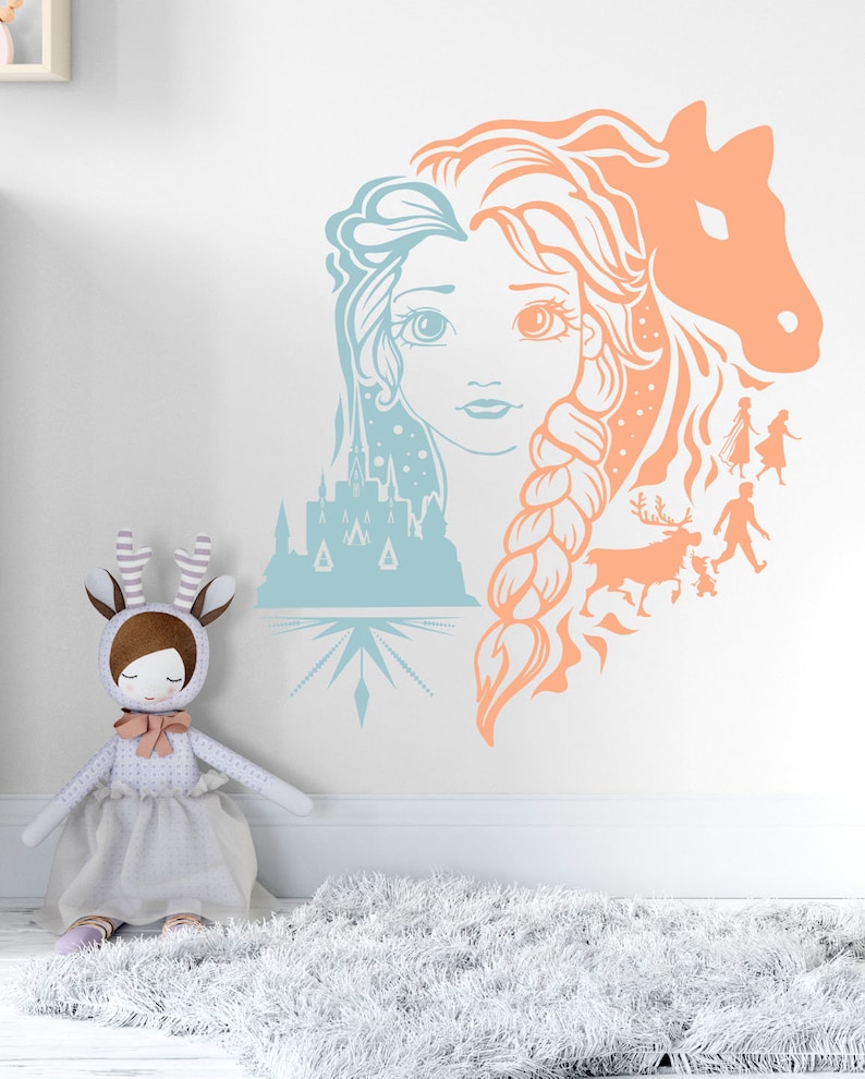 Frozen Wall Decal Frozen Wall Decor Elsa Decals Anna Olaf Etsy