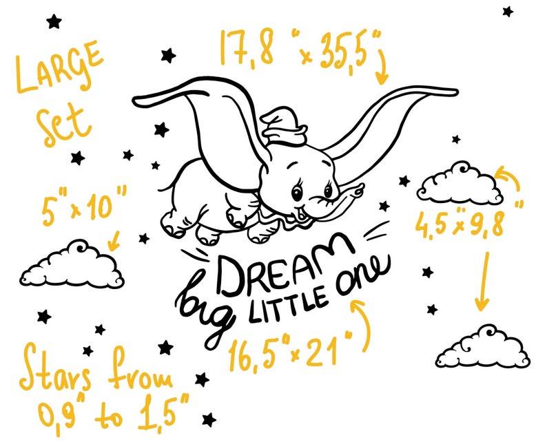 Dumbo Wall Decal Dumbo Wall Sticker Etsy
