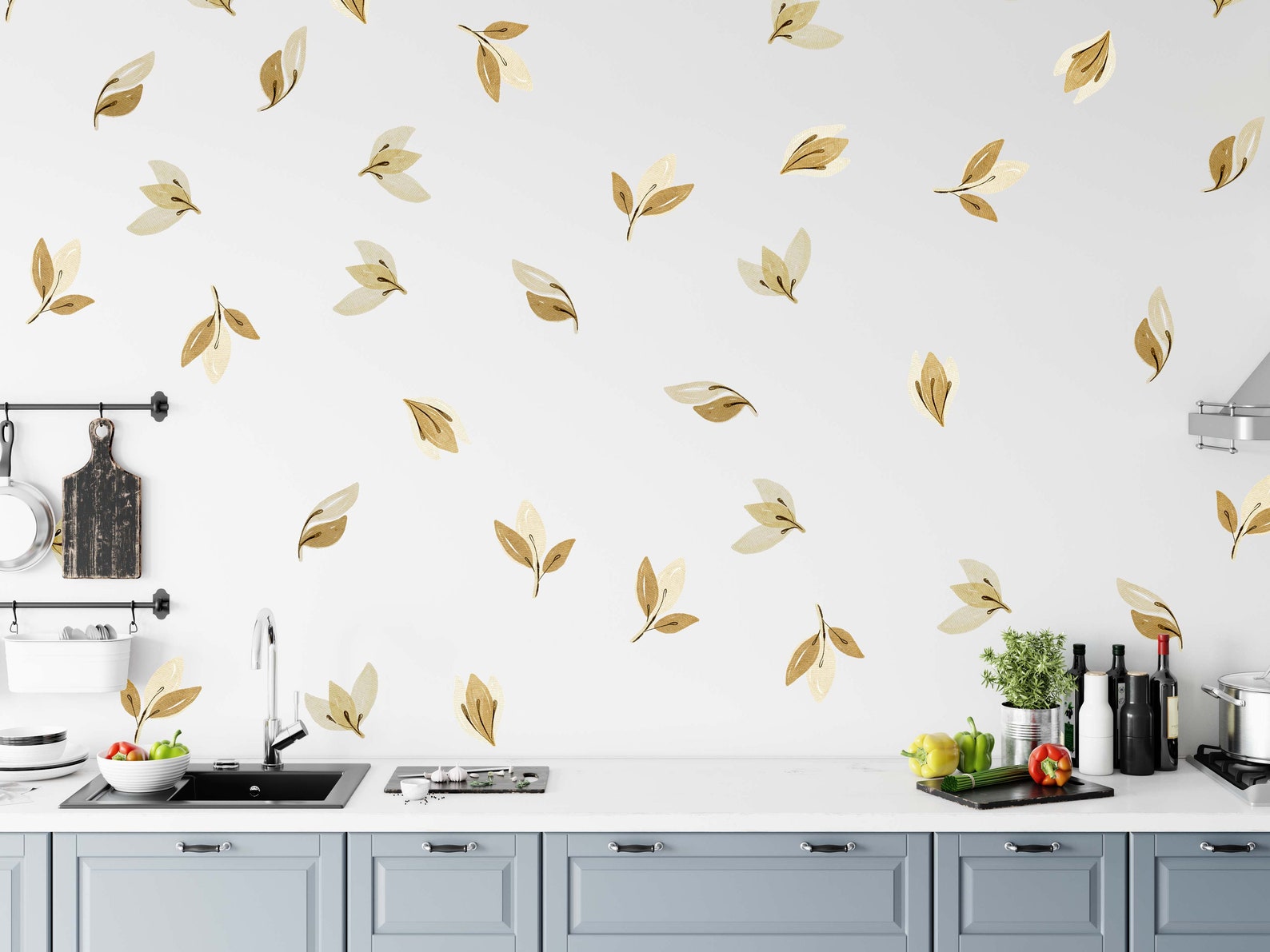 Leaf Wall Decals Leaves Boho Stickers BeiL Etsy