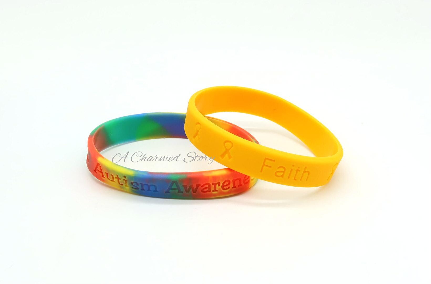 Jeirles Wholesale Adult Leukemia Awareness Silicone Bracelet - Orange - 8 Inch