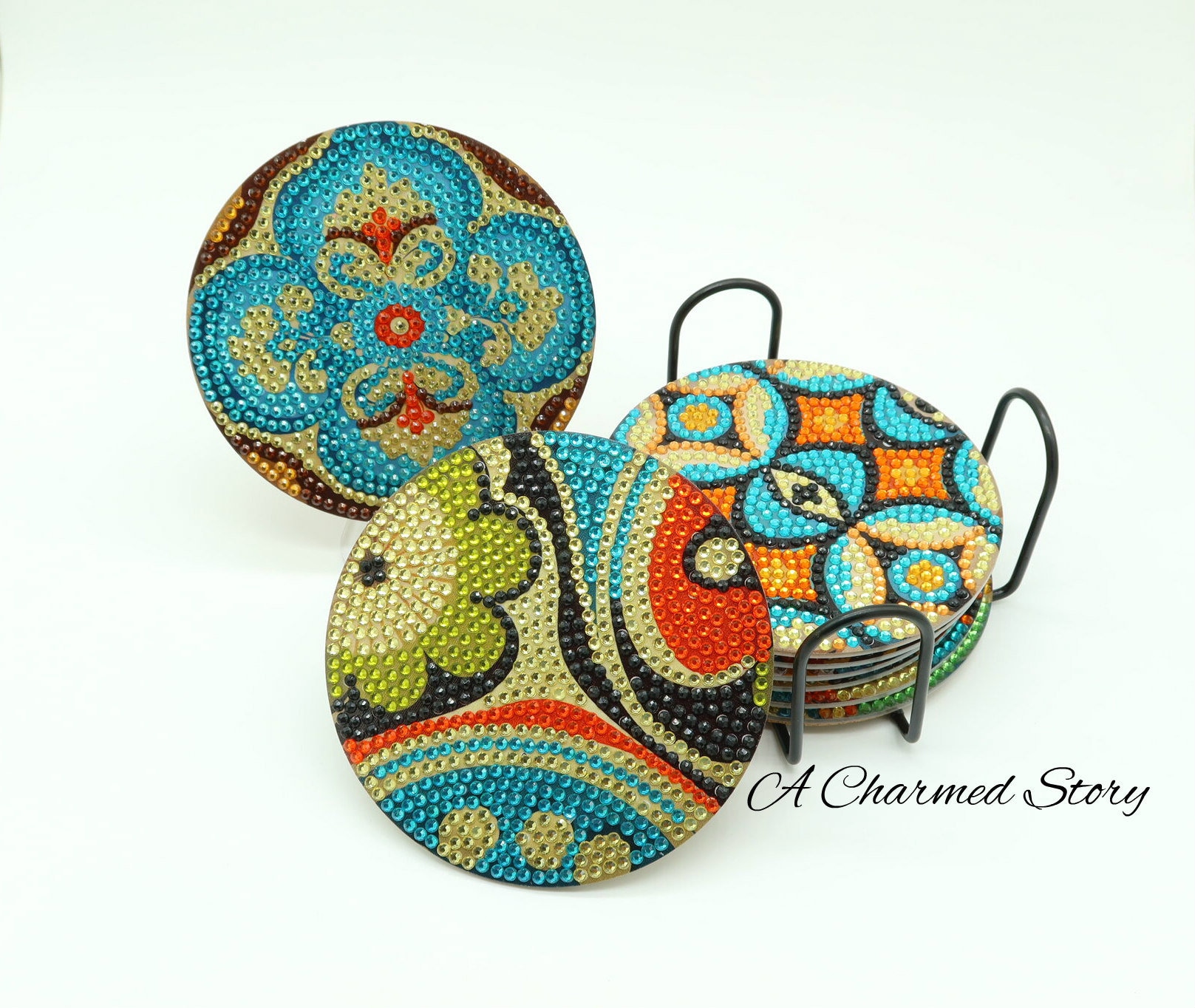 Buy Amyaker Diamond Art Coaster Kit DIY Diamond Bead Coaster 5D