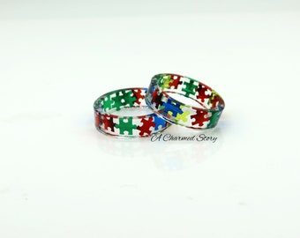 Puzzle Piece Ring | Flat Style - PLEASE READ DESCRIPTION | Autism Awareness | Autism Ring | Teacher Appreciation | Neurodiversity