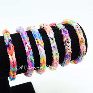 Small Rainbow Rubber Band Loom Bracelet | Braided Bracelet | Friendship Bracelet I Chevron Bracelet | Fishtail Bracelet | Layering Bracelet