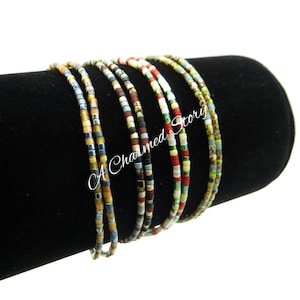 Delica Bead Minimalist Wrap Bracelet | Silk Cord | Boho Summer | Layering | Stacking | Bohemian | Adjustable | Friendship Bracelet