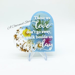 Resin Memorial Heart | In Memory | Memories | Thinking of You | Keepsake | Family | Memorial Heart | Grief Support | Floral | Nature