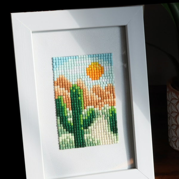 Framed Diamond Art Painting | National Parks | Saguaro Cactus | Sonoran Desert | Nature | Vacation | Plant Lover | Appreciation Gift