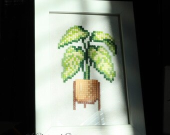 Framed Diamond Art Painting | Houseplants | Syngonium | Arrowhead Plant | Plant Lover | Artificial Plant | Housewarming | Appreciation Gift