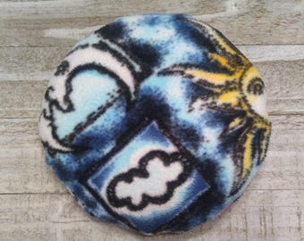 Rice heating pad, sun and moon, heat packs, microwave heating pads, handmade cold compress, bed warmer, 6" diameter