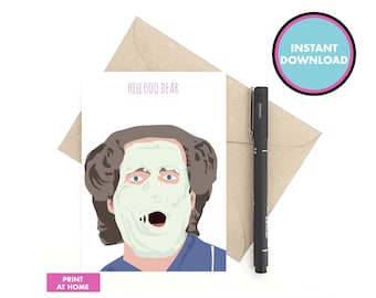 Mrs Doubtfire card - 90s greeting card - Print at home card