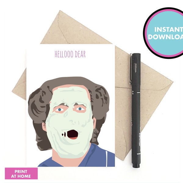 Mrs Doubtfire card - 90s greeting card - Print at home card