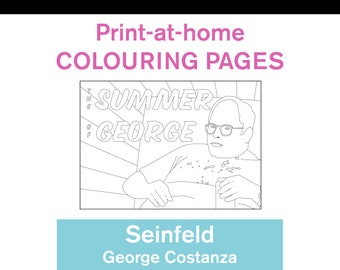 George Costanza colouring pages - Seinfeld colouring pages - Adult colouring - Print at home - Digital Download