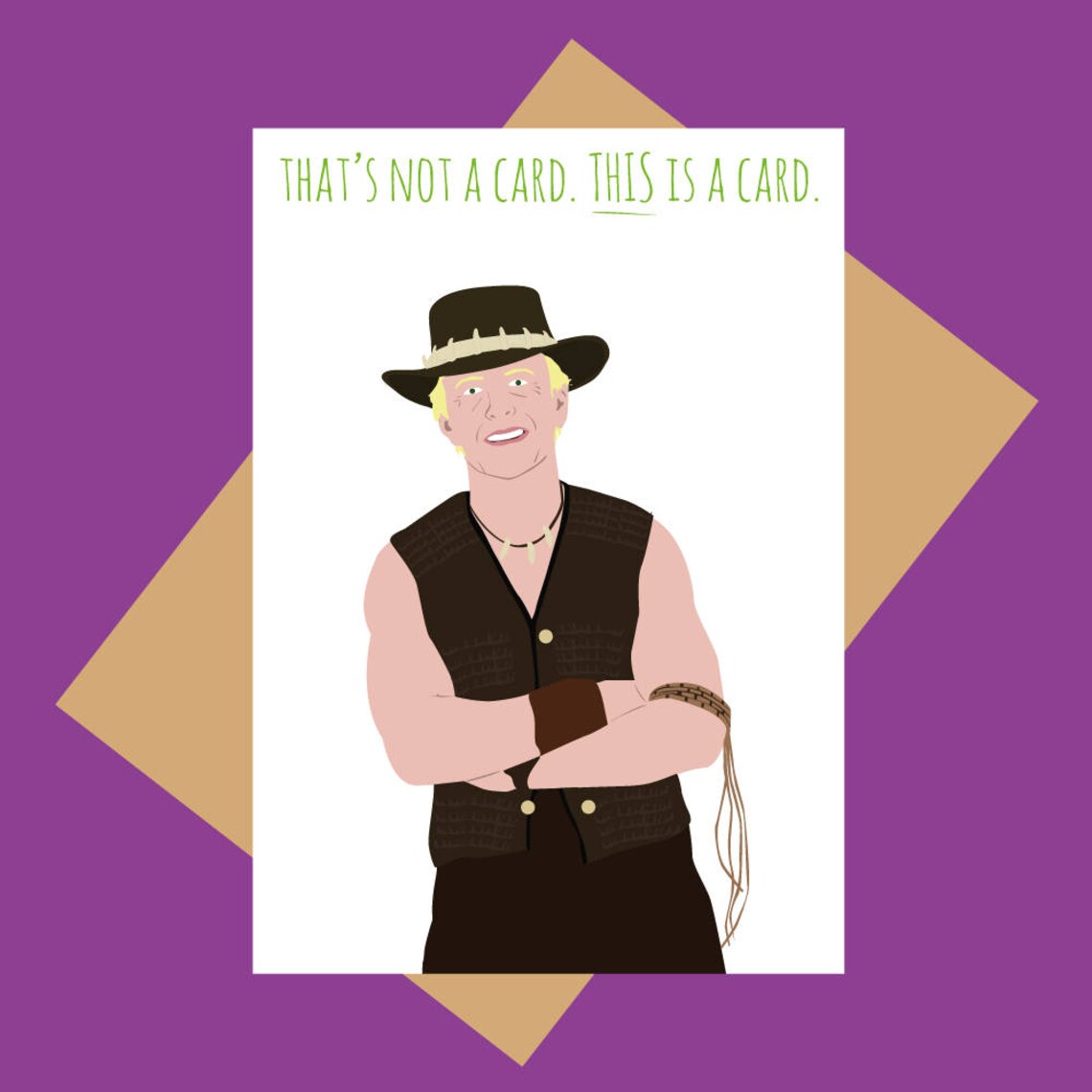 Crocodile Dundee card This is a card funny greeting card Etsy