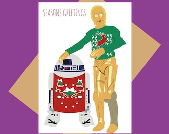 Christmas card - Star Wars - Droids in sweaters