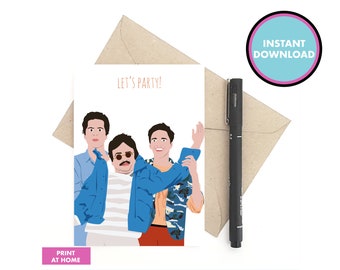 Weekend at Bernies card - 80s card - Print at home card