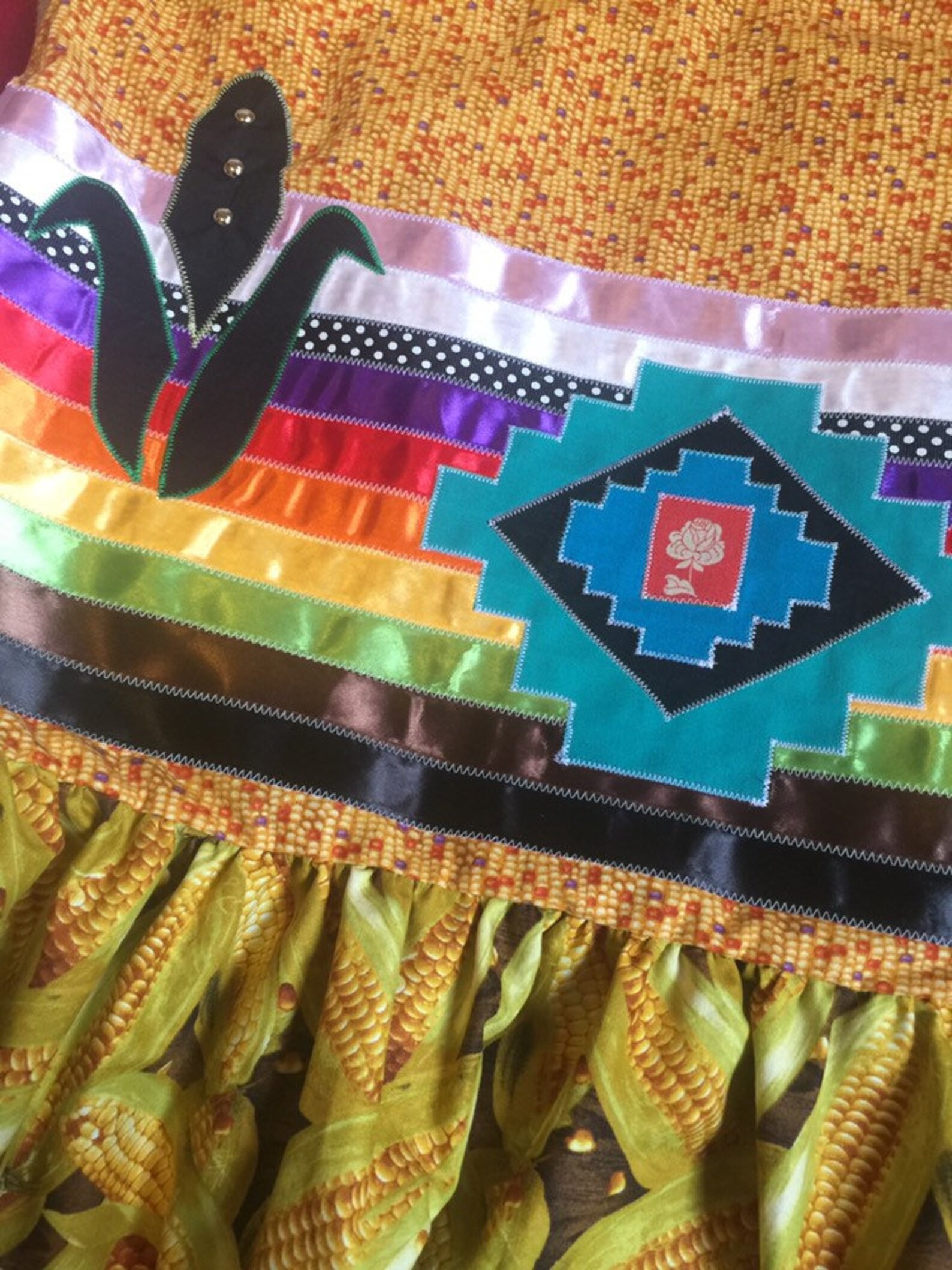 Indigenous Rainbow Corn Ribbon Skirt S M Ceremony Regalia | Etsy