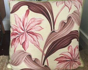 1930 vintage tela de cojín de tela de corteza con nueva espalda de terciopelo de algodón