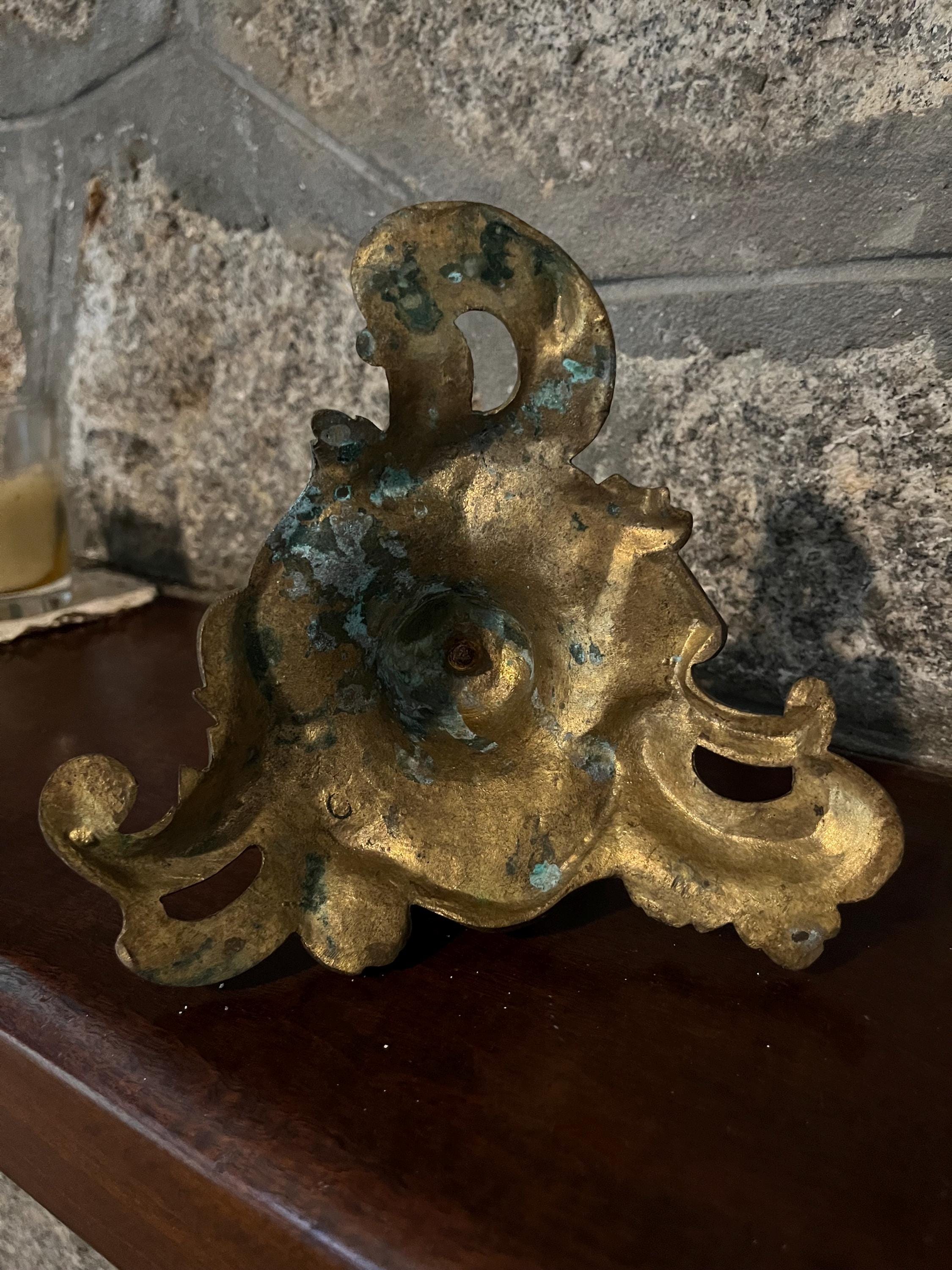 Bougeoir ancien Fleurs plaqué argent Art Nouveau France Antique