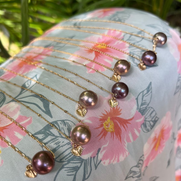 Collier de perles flottantes Pink Edison avec anthurium