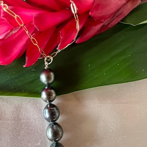 Tahitian pearl drop necklace 14k GF