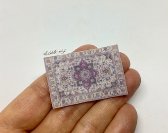 Dollhouse Miniature Computer Printed Fabric 1:48 Quarter 1//4/" Quilts /& Rugs