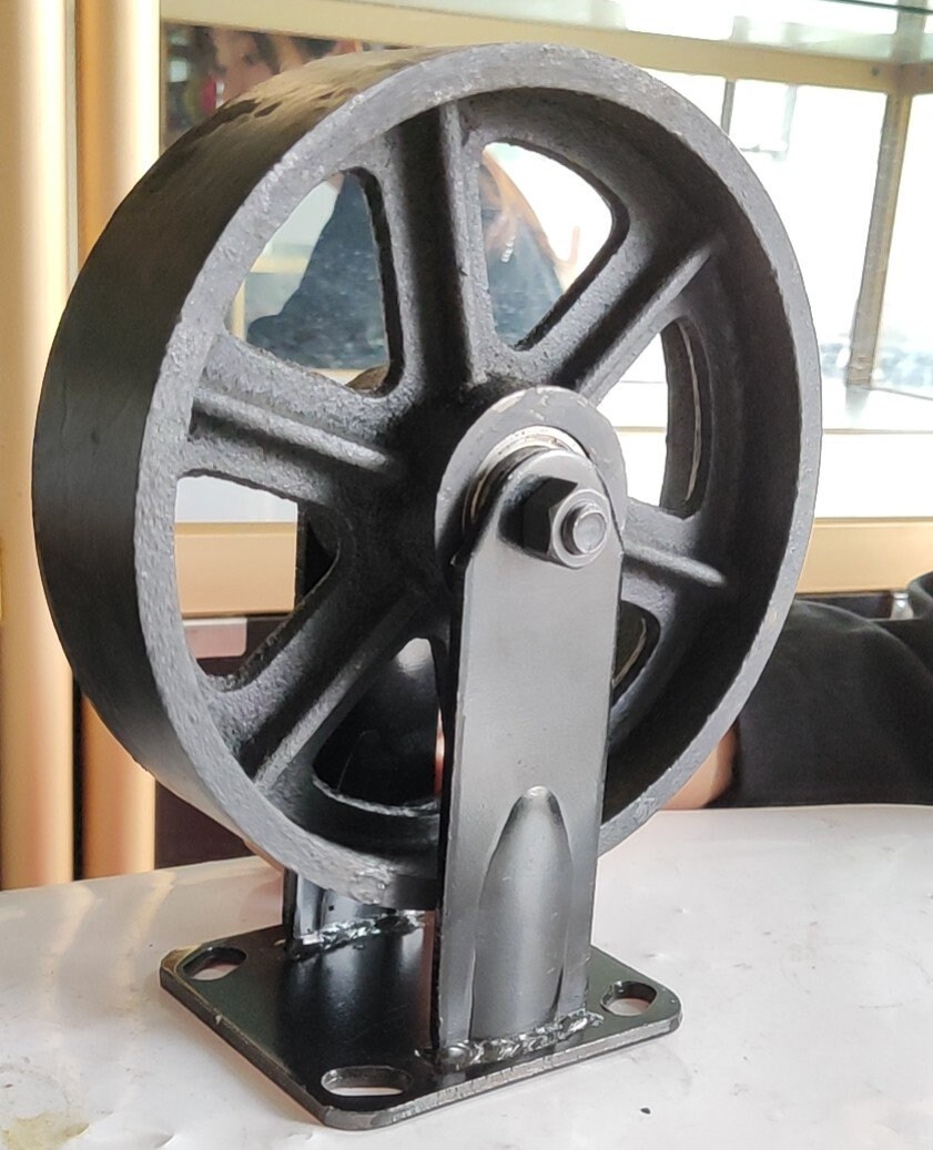 CAST IRON CASTORS. 8 wheel 200mm. Includes fixed Etsy