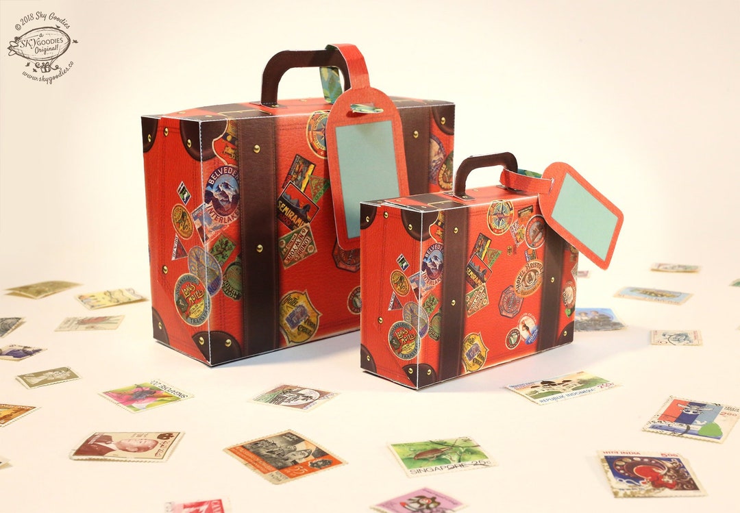 Set of 2 Printable DIY Travel Suitcase Paper Gift Boxes / Etsy