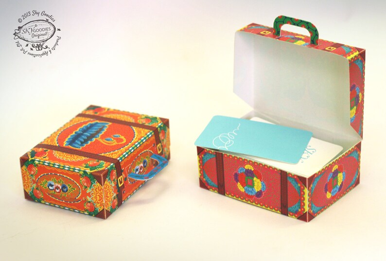 DIY Paper Gift Box / Favor Box Colorful Mini Suitcases Set Etsy