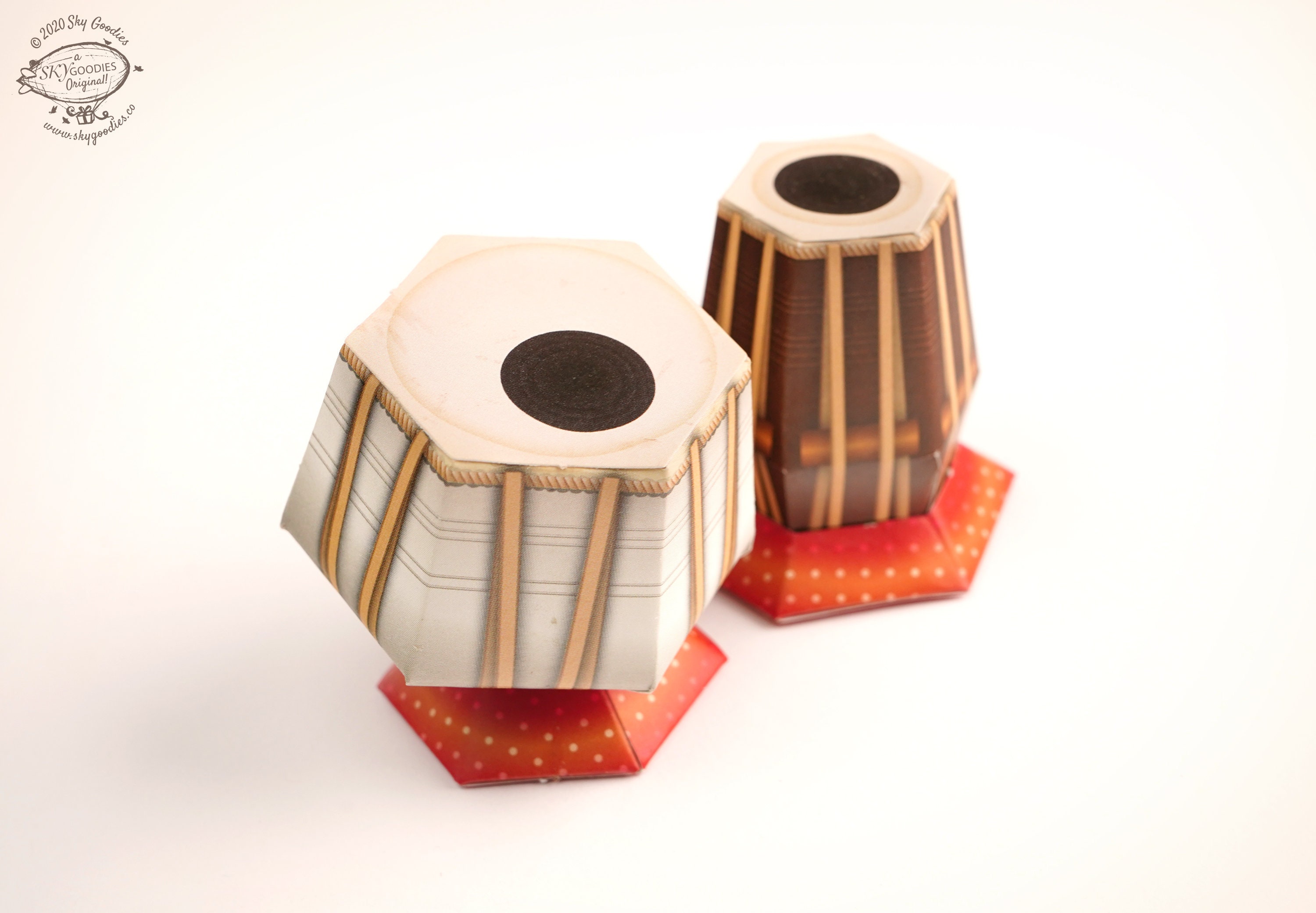 Printed Papercraft DIY Tabla Paper Craft Kit Indian musical Etsy