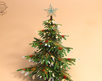 Eco-friendly Paper Christmas Tree: Pre-cut DIY Paper Craft Kit  | Christmas Decor | Holiday Family Craft | Handmade Christmas Gift
