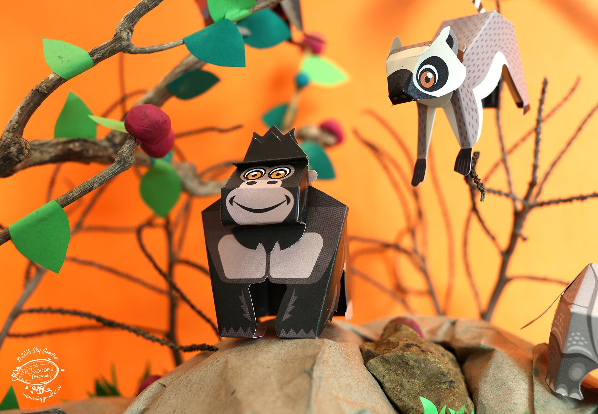 Printable DIY Mini Gorilla Paper Toy Educational Collectible Etsy Canada