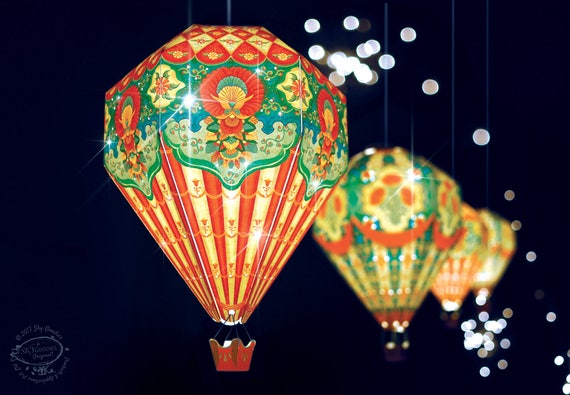 Big Diy Paper Hot Air Balloon Lamp Shade Rouge Kit De Big Diy Paper Hot Air Balloon Lamp, Hot Air Balloon Lampshade