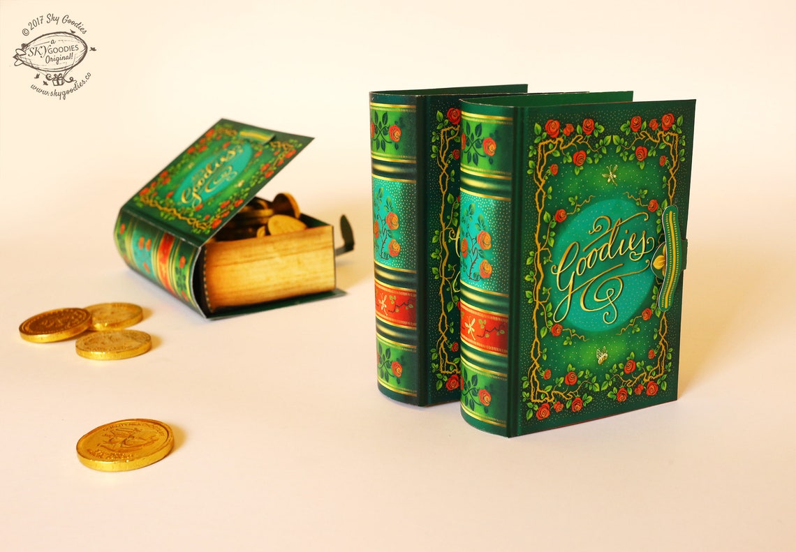 Printable DIY Mini Book Box Paper Gift Box / Favor Box Etsy