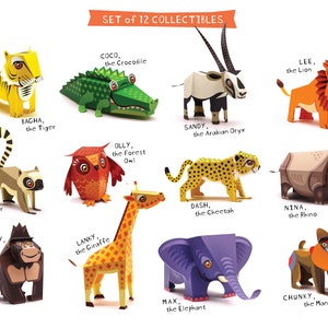 Printable DIY Mini Crocodile Paper Toy Educational Collectible - Etsy