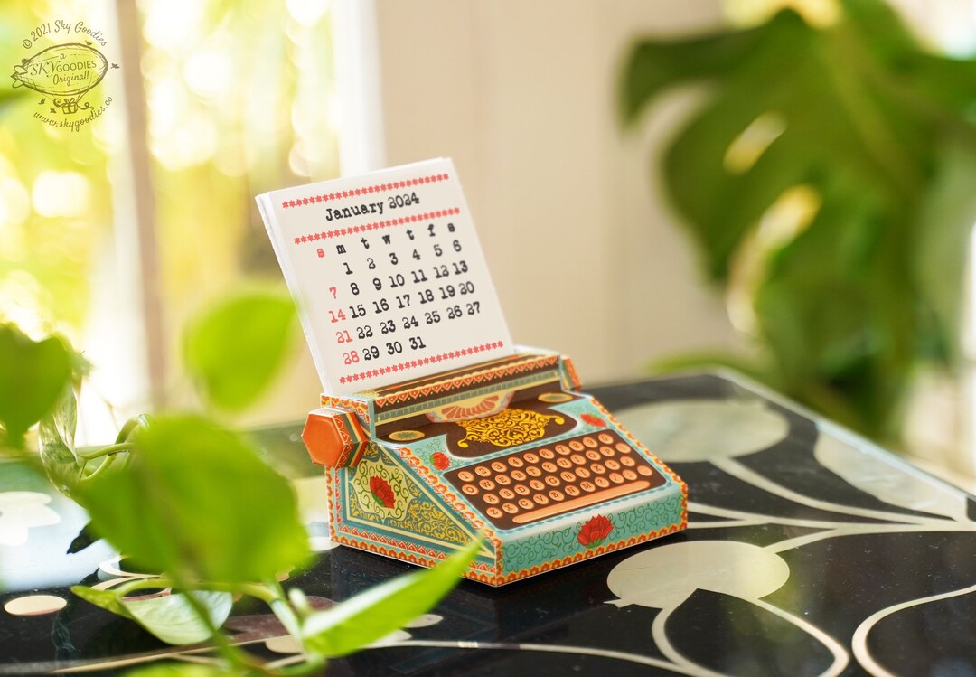 Printed Papercraft 2024 & 2025 DIY Paper Desk Calendar Etsy