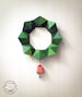 DIY Paper Christmas Wreath Papercraft / Decor | Geometric Design: 2 sizes with Bells | Printable A4 templates | Instant digital download 