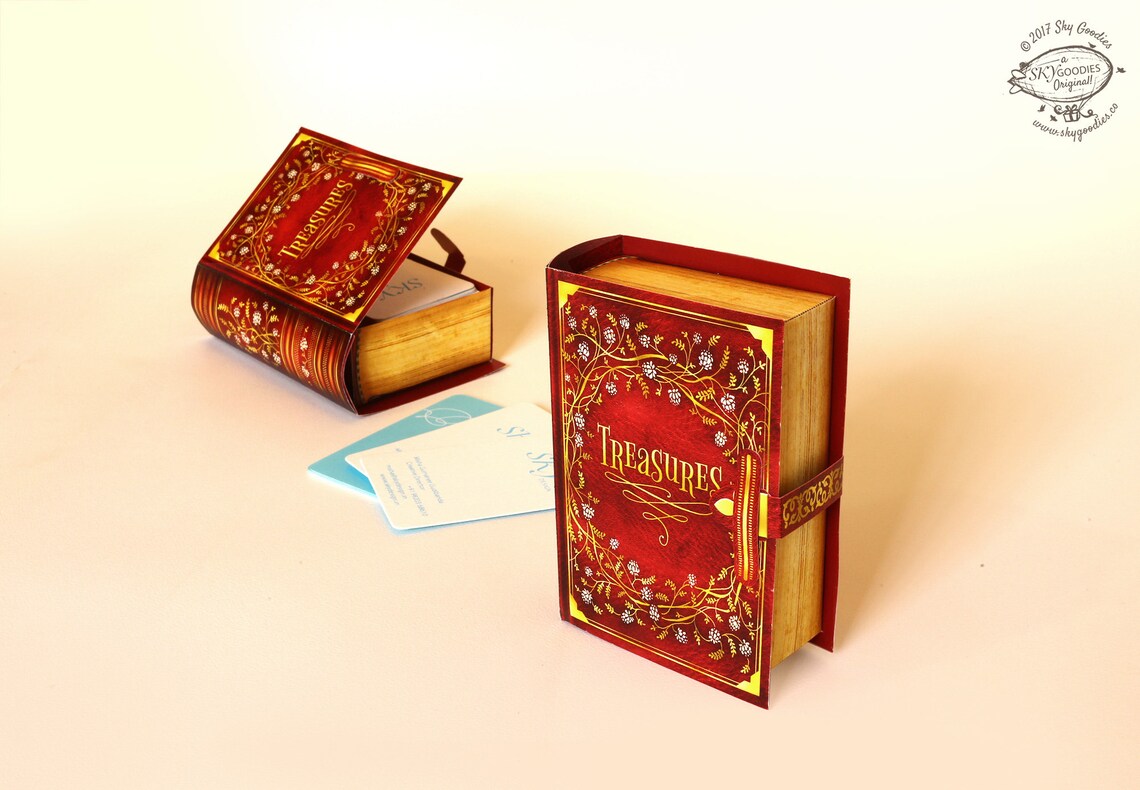 Printable DIY Mini Book Box Paper Gift Box / Favor Box Etsy