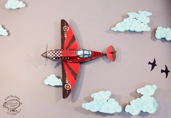 Printable Papercraft DIY Airplane Colorful Candy Bomber - Etsy Denmark