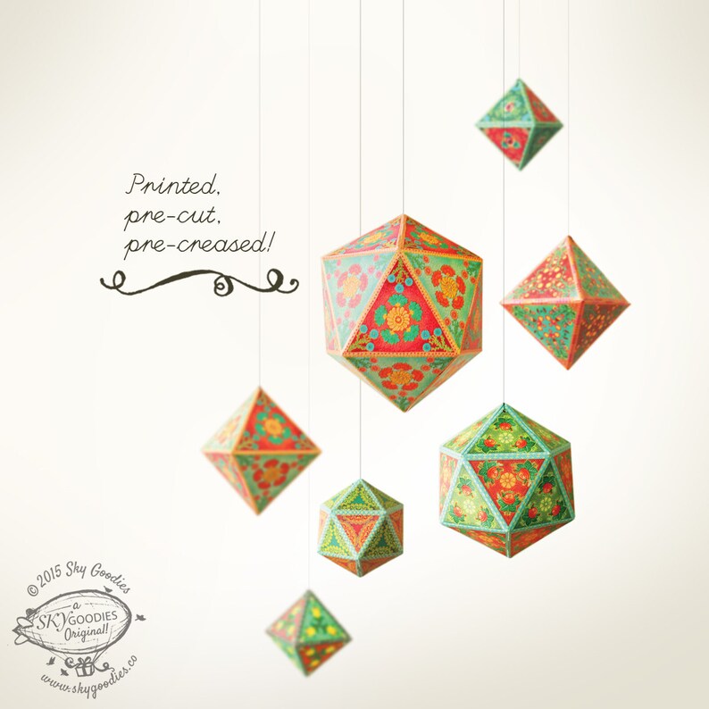 Physical Papercraft Kit Set Of 10 Christmas Ornaments Diy Etsy