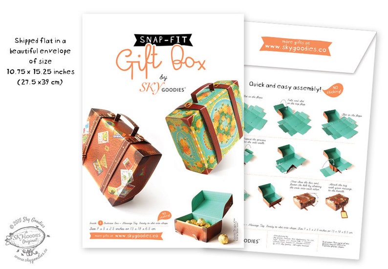 Physical Item Snap-fit Gift Box: Travel Suitcase Brown design | Etsy Gifts That Fit In A Suitcase