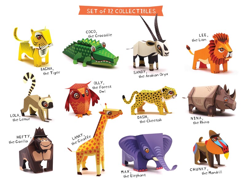 Printable DIY Mini Lion Paper Toy Educational Collectible Etsy