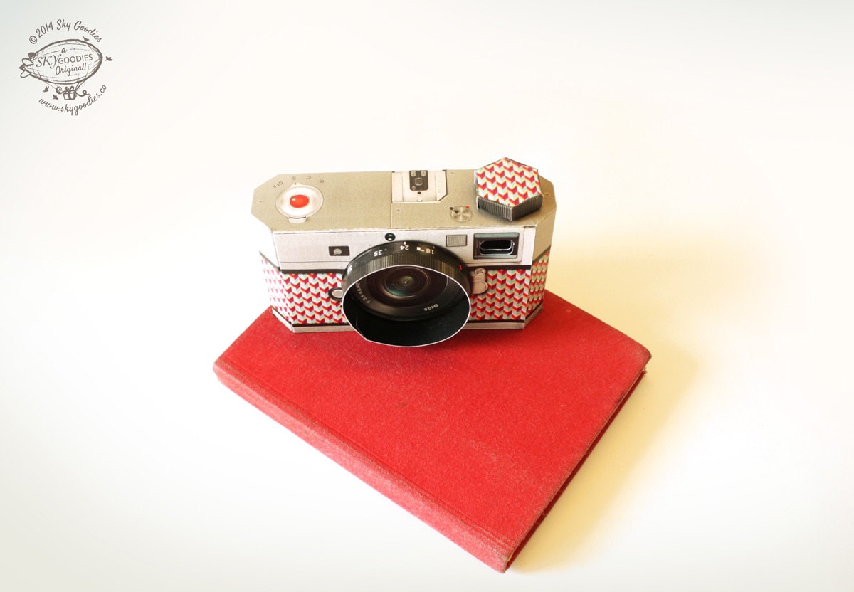 DIY Paper Camera Photo Frame Papercraft Realistic Black Grey Etsy