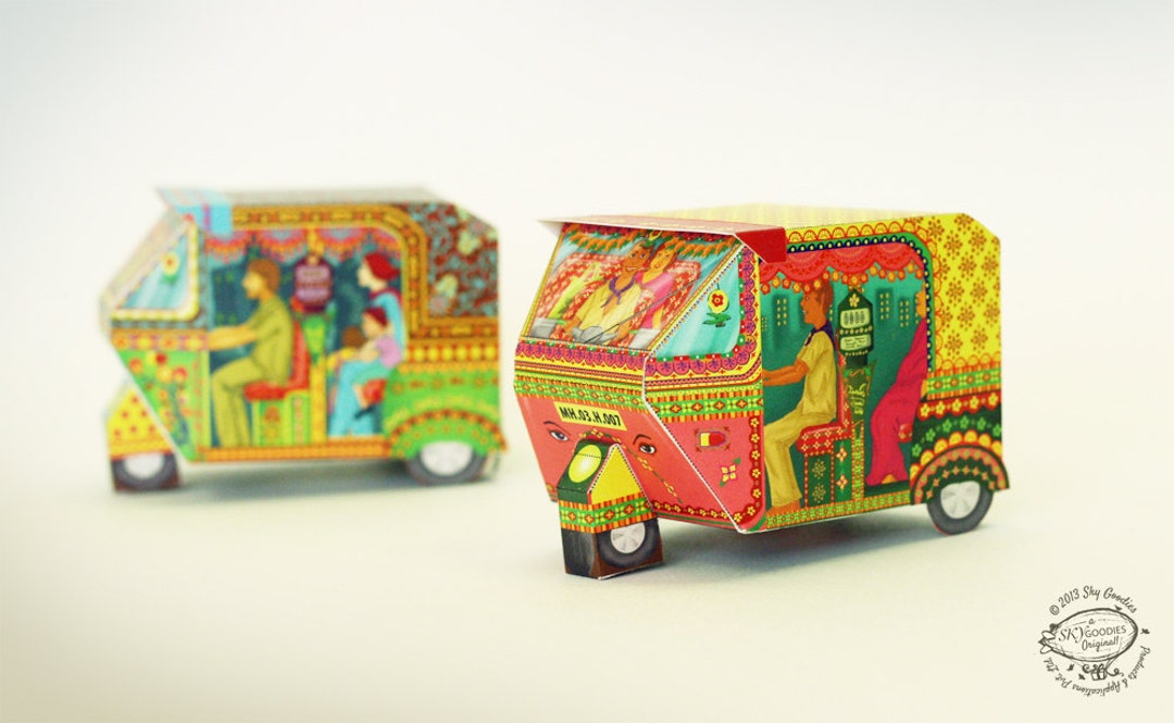 Auto Rickshaw Fucking Video - DIY Paper Toy Bombay Auto Rickshaw Boxes: Set of 2 - Etsy UK