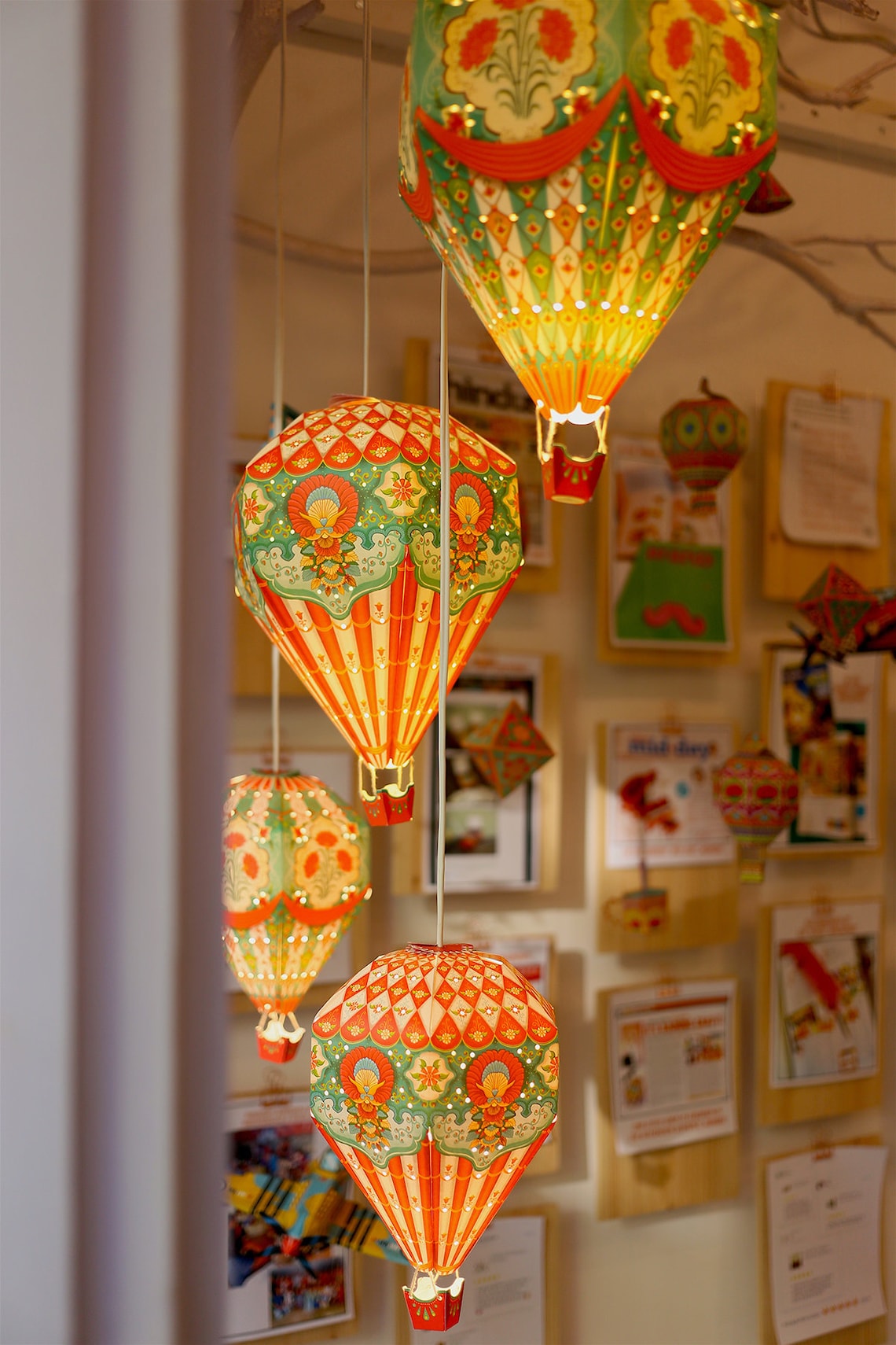 Big DIY Paper Hot Air Balloon Lamp Shade RED Physical - Etsy