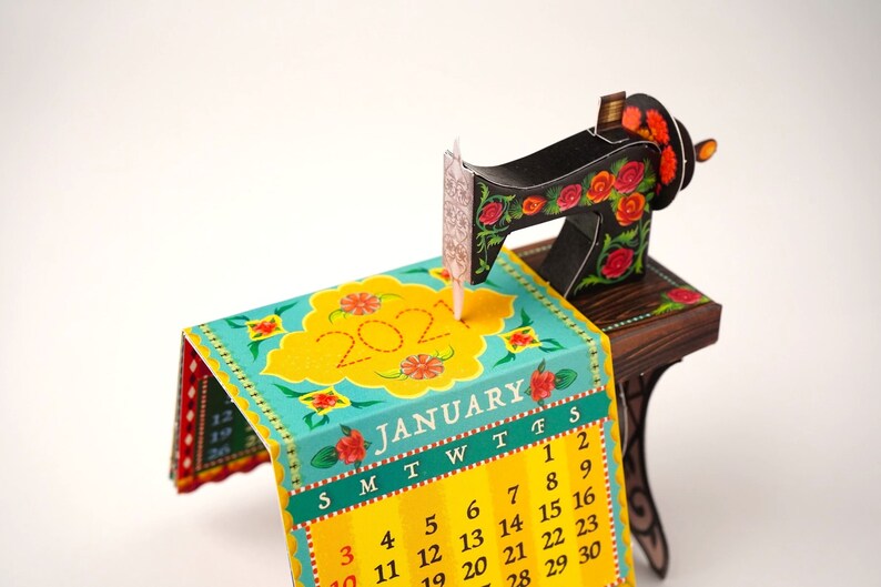 2021 DIY Sewing Machine Calendar Printable Paper Papercraft Etsy