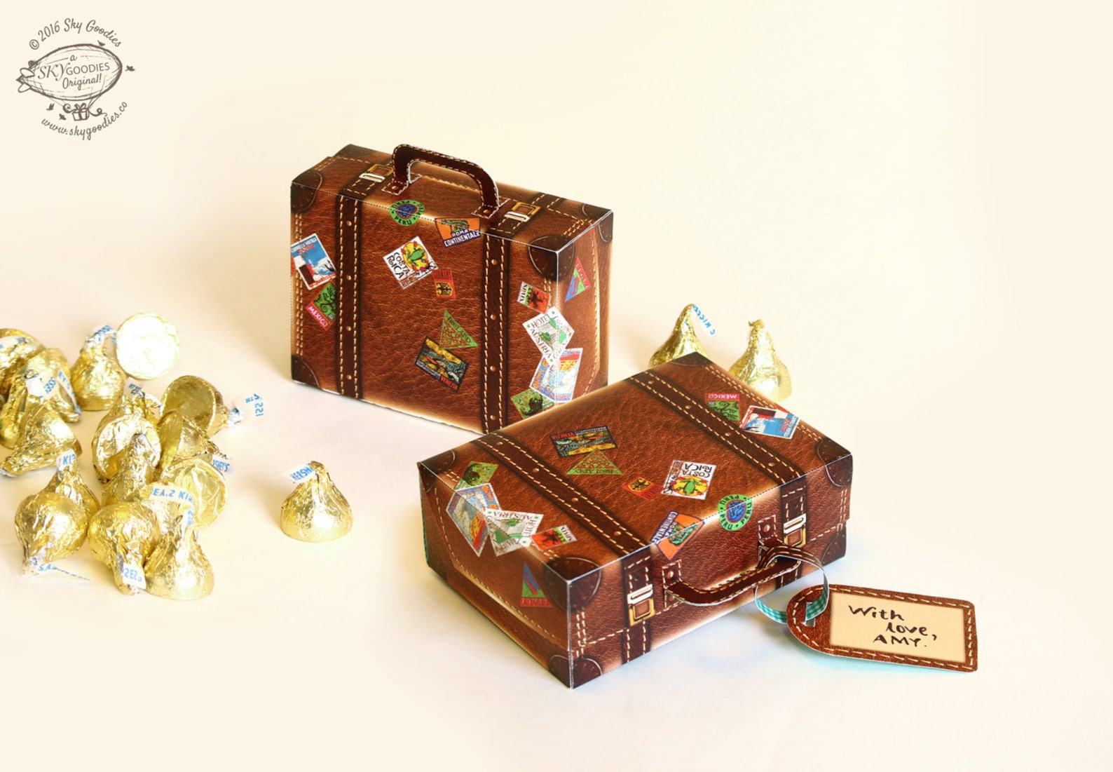 Printable DIY Travel Suitcase Paper Gift Box / Favor Box Etsy