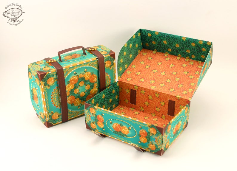 Physical Item Snap-fit Gift Box: Colorful Blue Suitcase | Etsy Gifts That Fit In A Suitcase